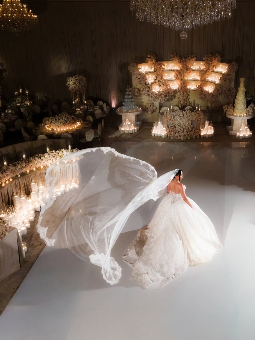 Elegant candle display styled for a luxury event